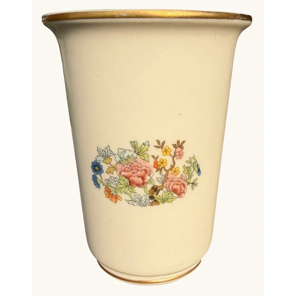 Vintage Rochelle Fine China Floral Vase Gold Gilt Trim 5.5